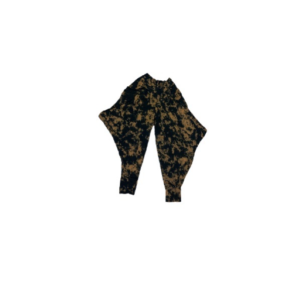 Ima Black and Caramel Tie Dyed Organic Cotton Harem Pants - Women’s Size Medium - Picture 1 of 11